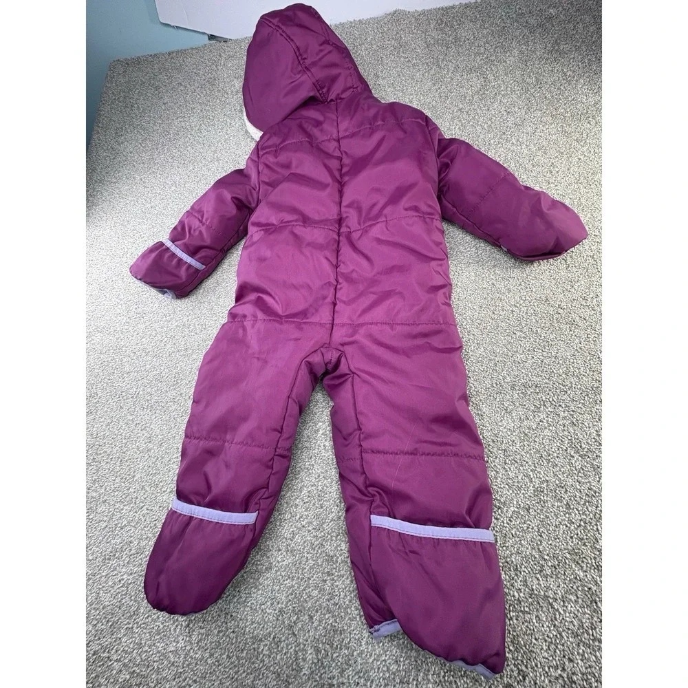 Pink Platinum‎ Toddler Girls 18-24 Months Purple One Piece Snowsuit Hooded Lined